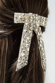 Luxurious Diamond-filled Velvet Bow Spring Clip Headdress