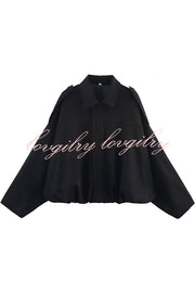 Fashion Lapel Long-sleeved Casual Bomber Jacket