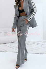 Easy Street Sporty Patchwork Elastic Waist Pocketed Loose Pants