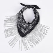 British Retro Diamond Tassel Square Scarf