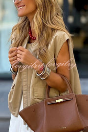 Fashionable Loose Sleeveless Pocket Casual Vest