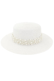 Pearl Embellished Beach Hat