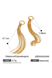 Stylish Titanium Steel Tassel Chain Earrings