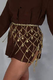 Holiday-themed Openwork Seashell and Starfish Waist Chain