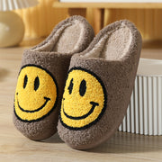 Smiley plush slippers