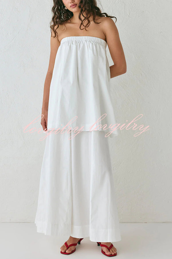 Hali Cotton Blend Elastic Bust Double Layered A-line Maxi Dress
