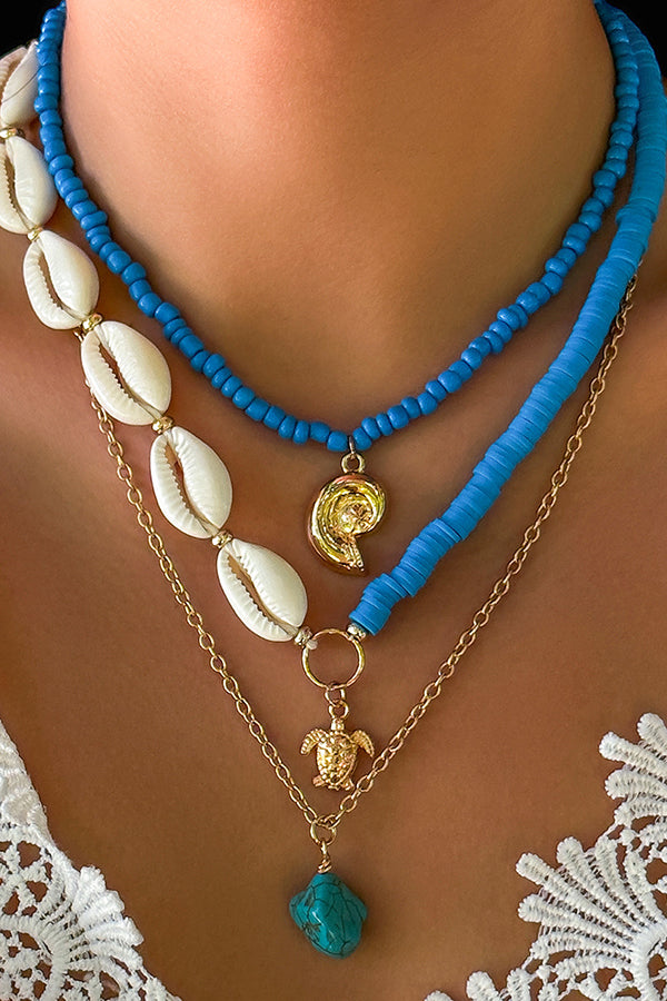 Bohemian Imitation Pearl Shell Multi-layered Necklace