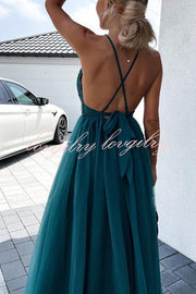 The Day We Met Pleated Backless Maxi Dress