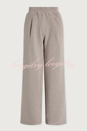 Berner High-Neck Long Sleeve Side Zipper Sweatshirt and Elastic Waist Pocketed Loose Pants Set
