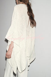 Sunny Somewhere Knit Batwing Sleeve Loose Cover-up Cape