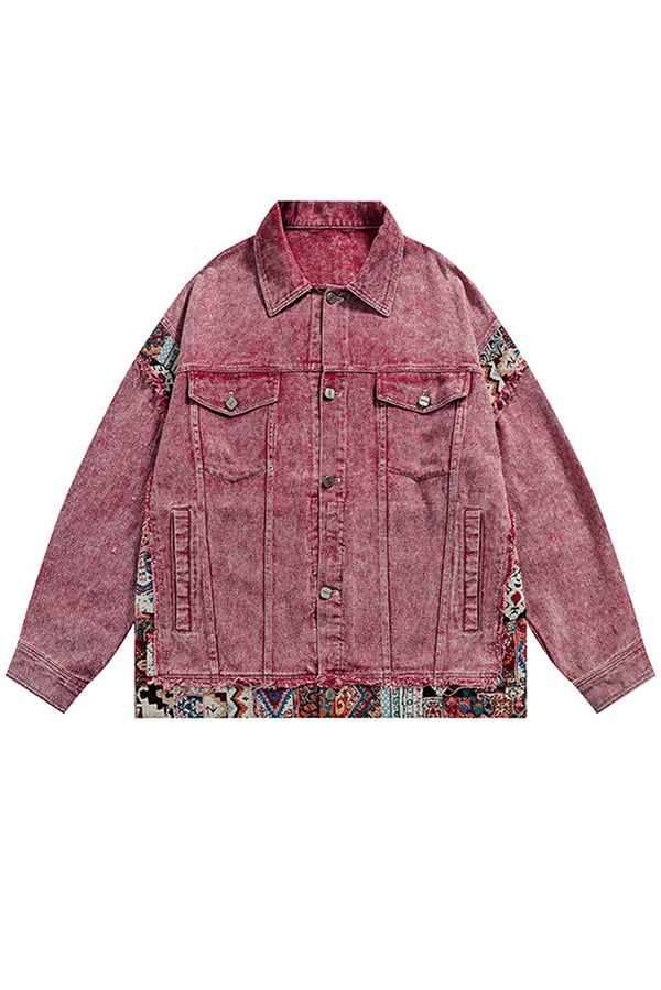 Vintage Patchwork Loose Pocket Denim Jacket