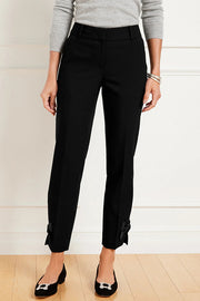 Add Elegance Side Bow Detail Pocketed Straight Ankle Pants