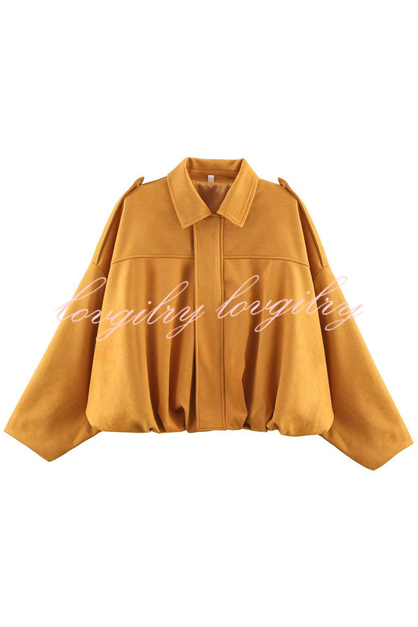 Fashion Lapel Long-sleeved Casual Bomber Jacket