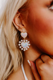 Heart Shaped Pearl Earrings