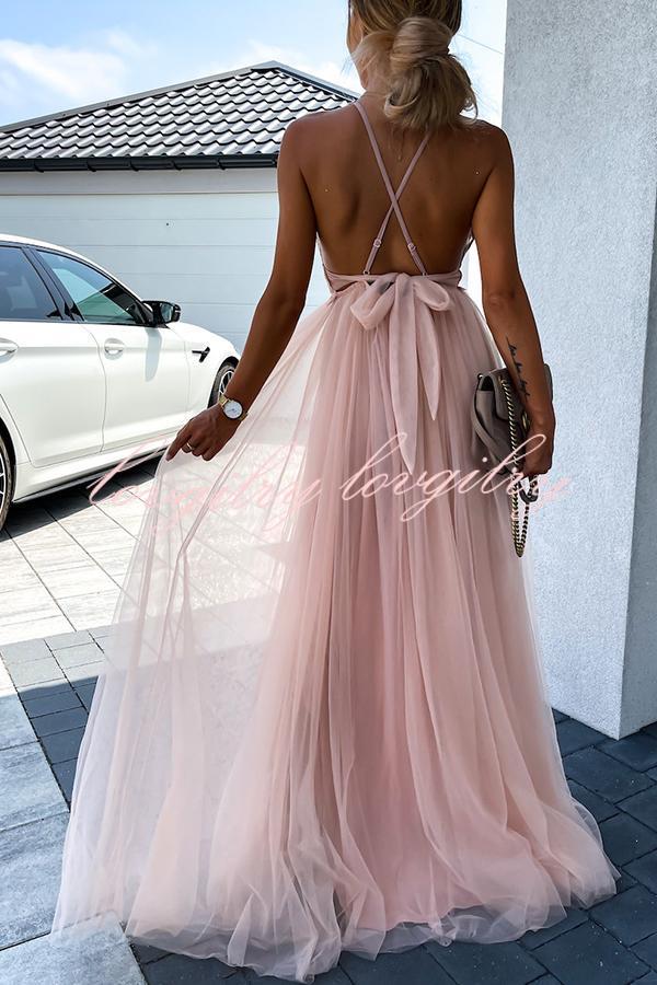 The Day We Met Pleated Backless Maxi Dress