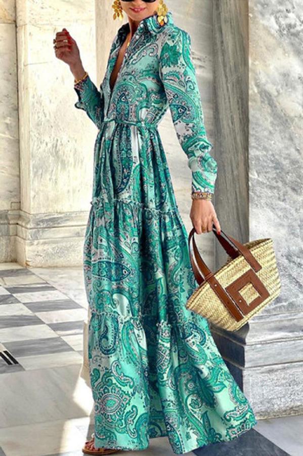 Lilipretty Gracefully Yours Paisley Floral Shirt Maxi Dress