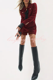 Sweet Dreams Tweed High Rise Pocket Wide Leg Mini Shorts