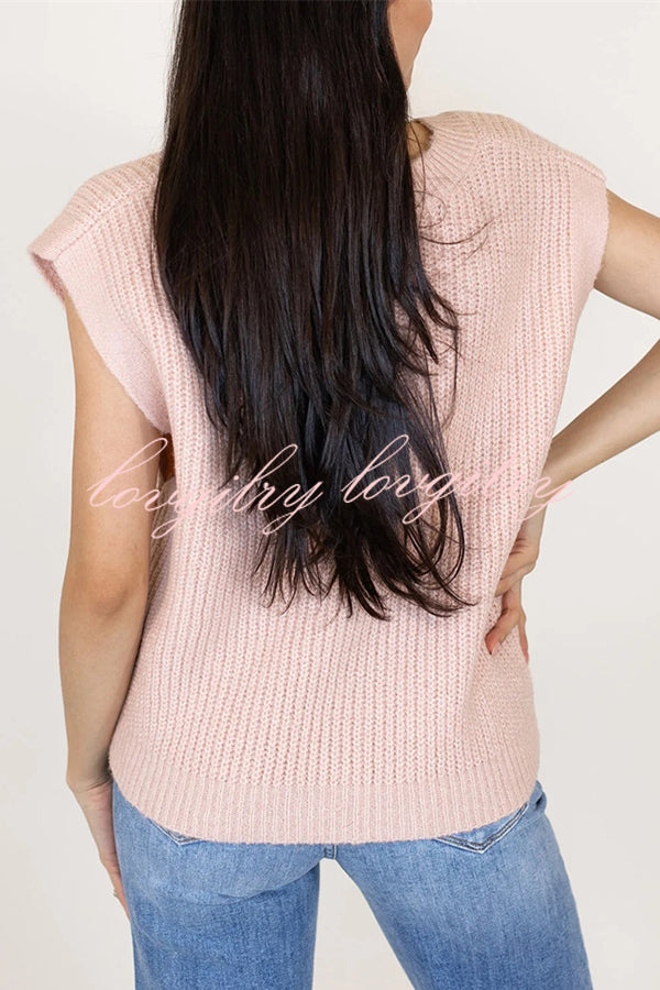 Solid Color V-neck Sleeveless Casual Loose Vest