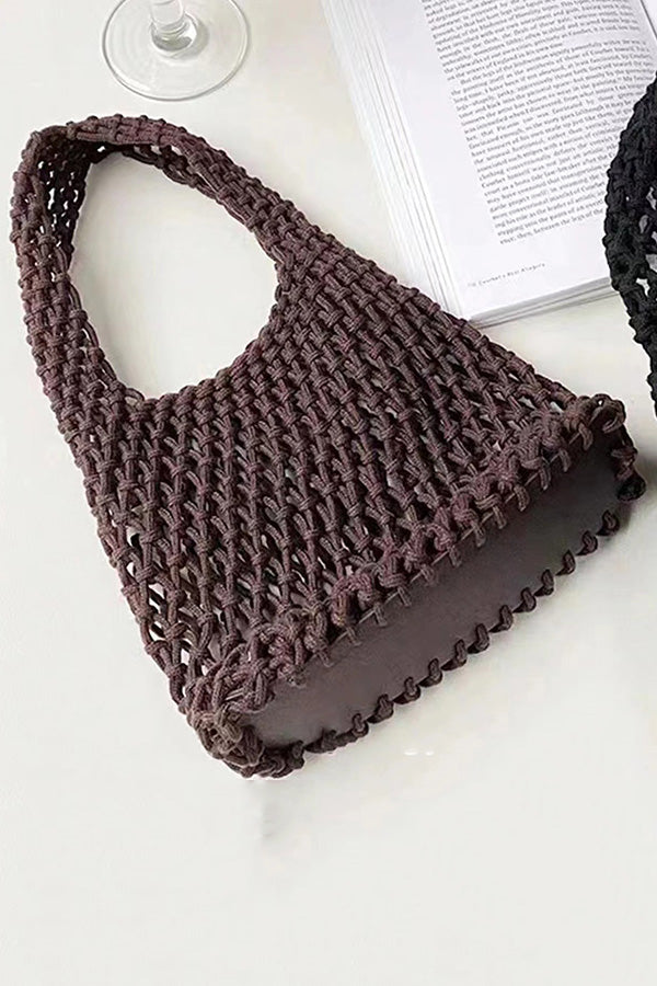 Lazy Style Fishnet Woven Tote Bag