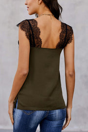 Fashion Lace Splicing V-neck Sleeveless Camisole