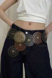 Ethnic Retro Round Hollow Belt