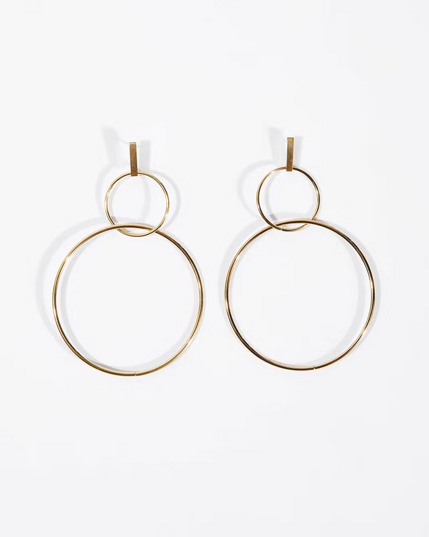 Double Hoop Drop Earrings