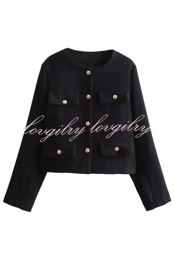 Stylish Buttoned Long Sleeve Casual Pocket Blazer