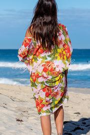 Floral Print Loose Fit Holiday Cover Up