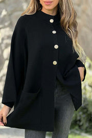 Solid Color Loose Long-sleeved Single-breasted Pocket Casual Jacket