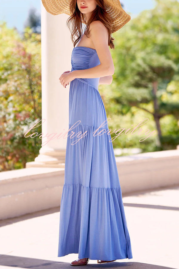 Sexy Sleeveless Off-shoulder Braided Elegant Maxi Dress