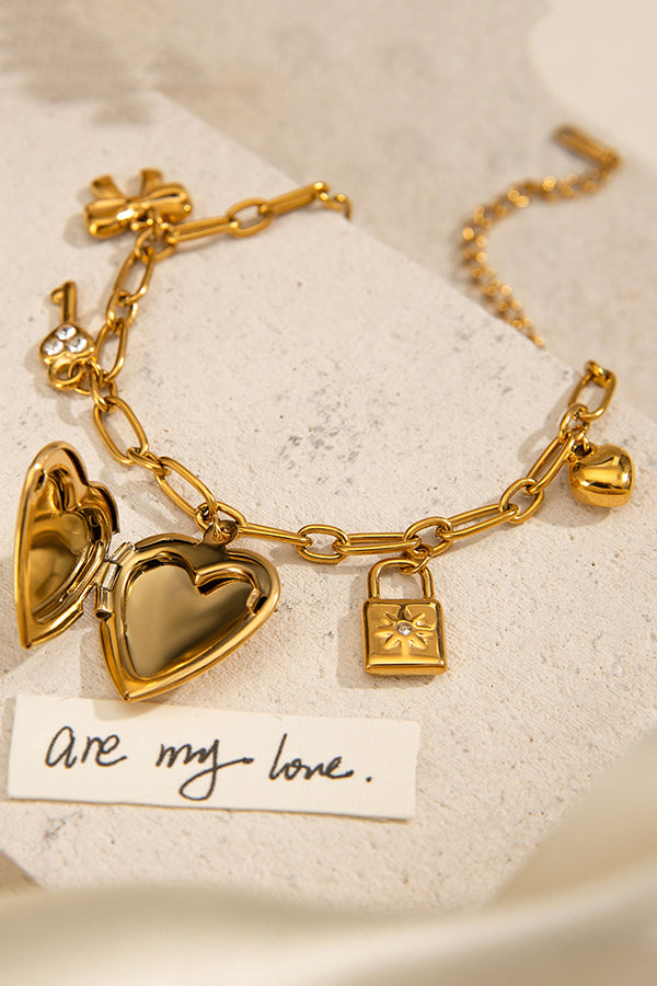 Fashionable Heart Shaped Embellished Bracelet