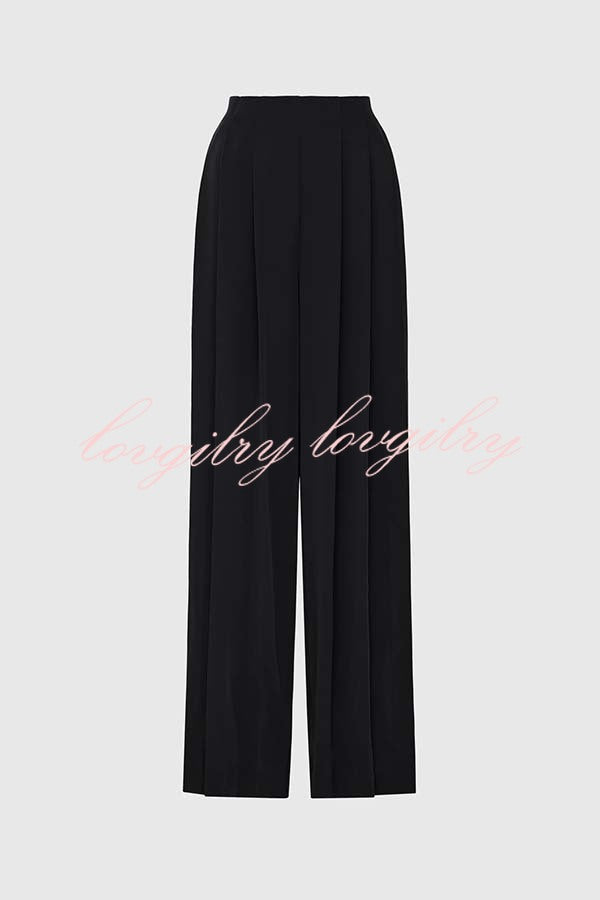 Show Exquisiteness High Rise Pleated Wide Leg Pants