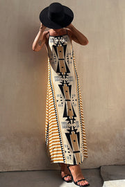 Take A Trip Ethnic Print Backless A-line Maxi Dress