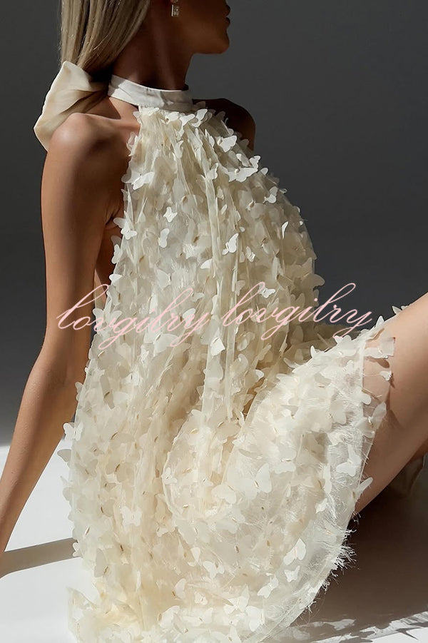 Stylish Backless Bow Elegant Butterfly Loose Mini Dress