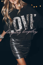 Lots of Love for You Sequin Loose Pullover Top