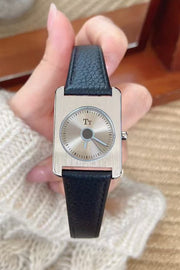Square Steel Case Dopamine Color Matching Leather Strap Watch