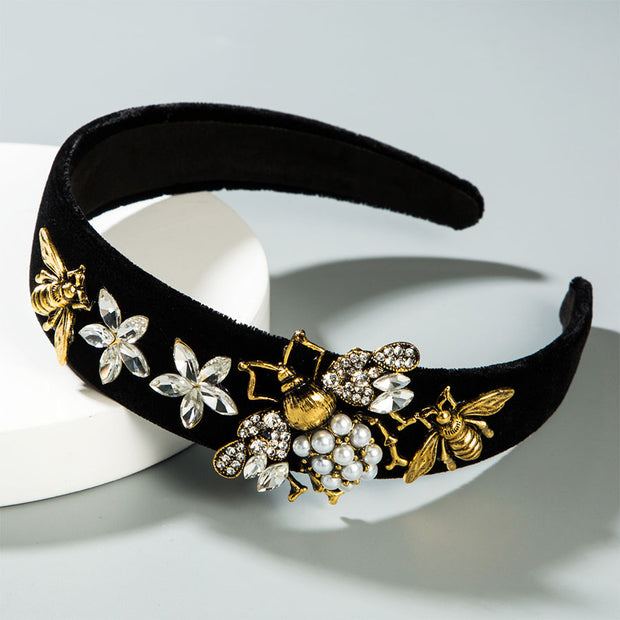 Baroque Rhinestone Bee Headband