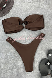 Interesting Ring Cutout Bandeau Bikini