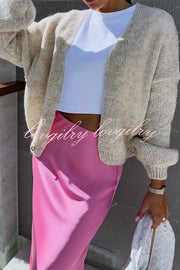 Solid Color Casual Long Sleeve Knitted Cardigan