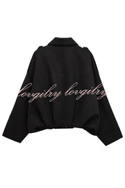 Fashion Lapel Long-sleeved Casual Bomber Jacket