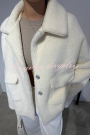 Fashion Lapel Long Sleeve Loose Furry Coat