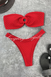 Interesting Ring Cutout Bandeau Bikini