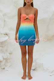 Gradient Sequin Sexy Off-the-shoulder Hollow Slim Mini Dress