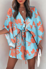 Lilipretty Dynamic Love Printed Batwing Sleeve Dress