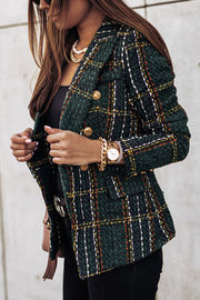 Lilipretty Good Catch Double Breasted Plaid Blazer