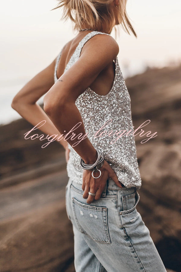 Through The Night Sequin Tank