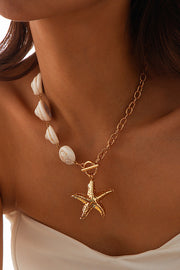 Bohemian Starfish Beaded Mermaid Shell Necklace