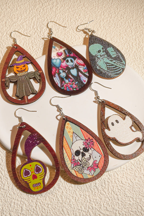 Halloween Horror and Fun Series Wooden Earrings