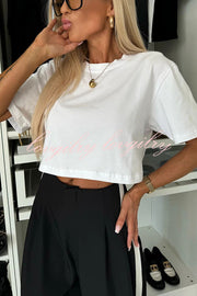 Tayshia Short Sleeve Crop Stretch T-shirt