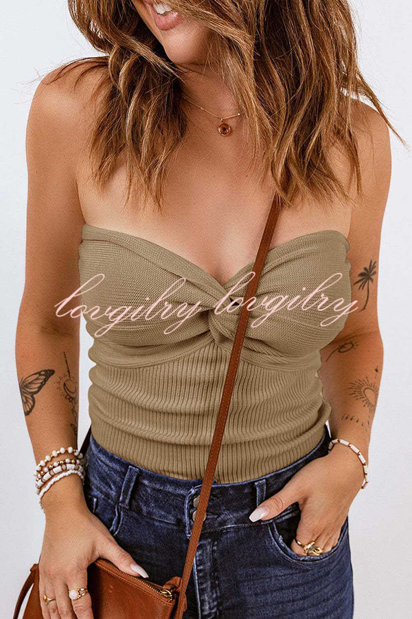 Sexy Tube Knit Ribbed Slim Backless Tank Top